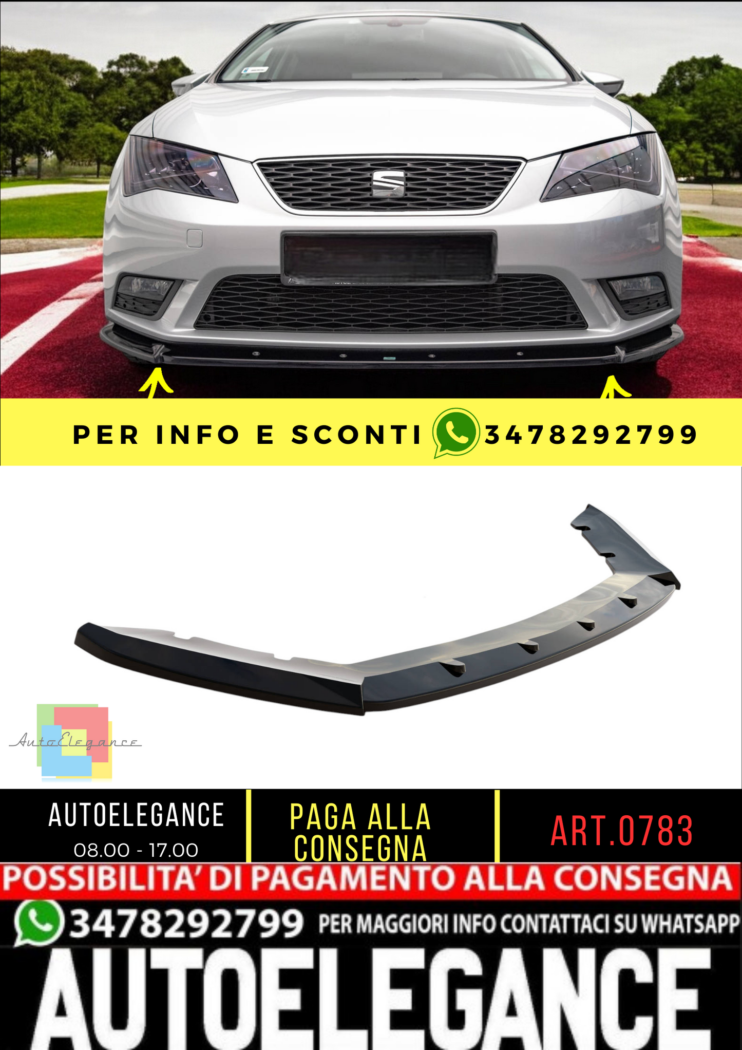 🔥0783 SPLITTER ADATTO PER Seat Leon Mk3 2012🔥