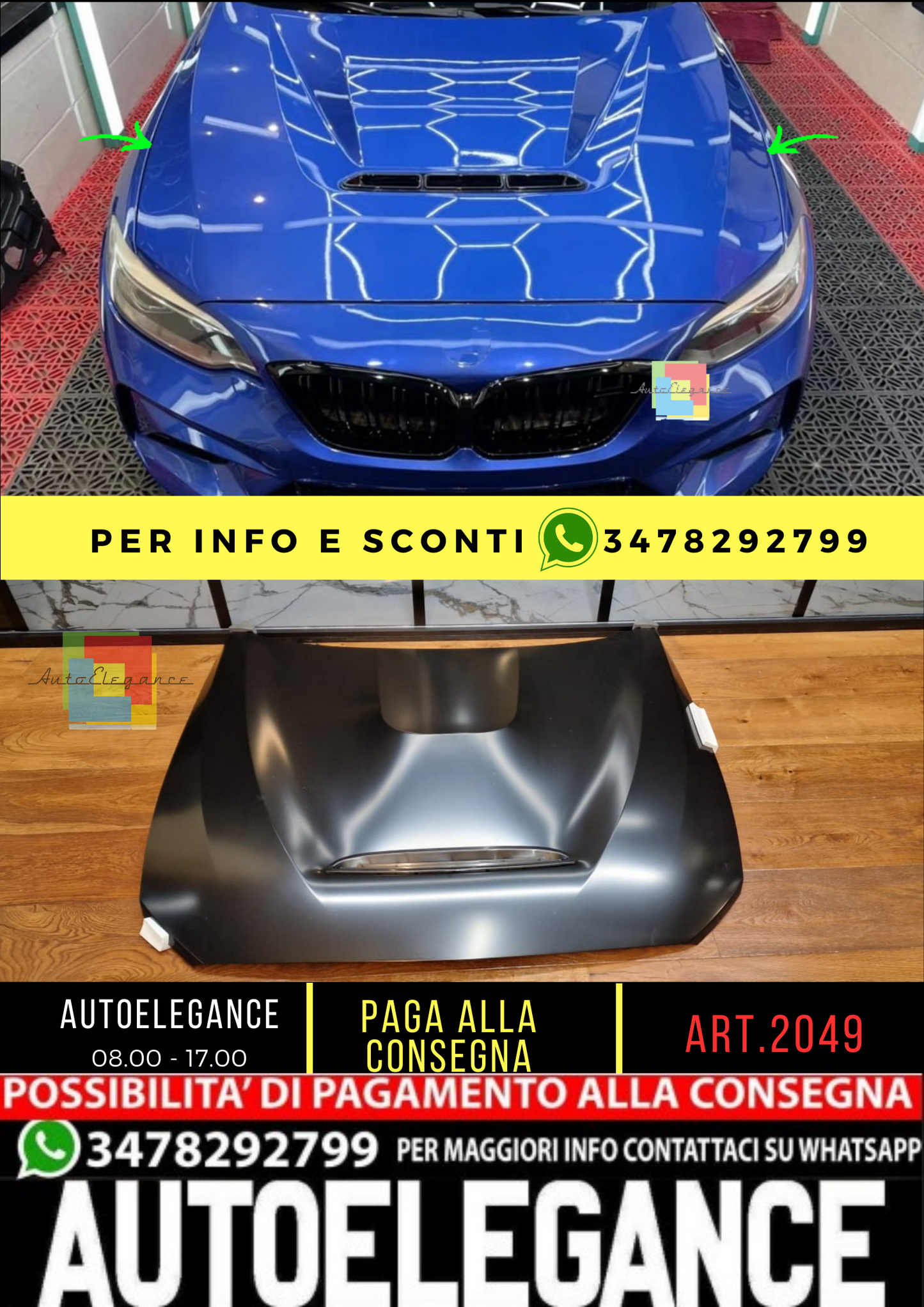 ⭐2049 COFANO ADATTO PER BMW F20 F21 F22 F23 2011-2019 LOOK GTS⭐