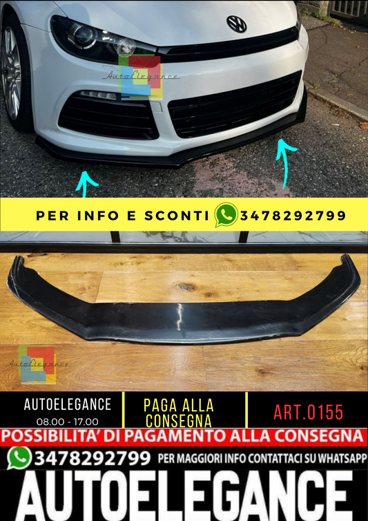 🔥0155 SPLITTER ADATTO PER VW SCIROCCO 2008-2013 R R-LINE NERO LUCIDO🔥