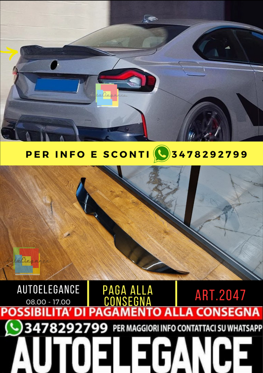 🔥2047 SPOILER ADATTO PER BMW SERIE 2 G42 2022+ COUPE NERO LUCIDO🔥