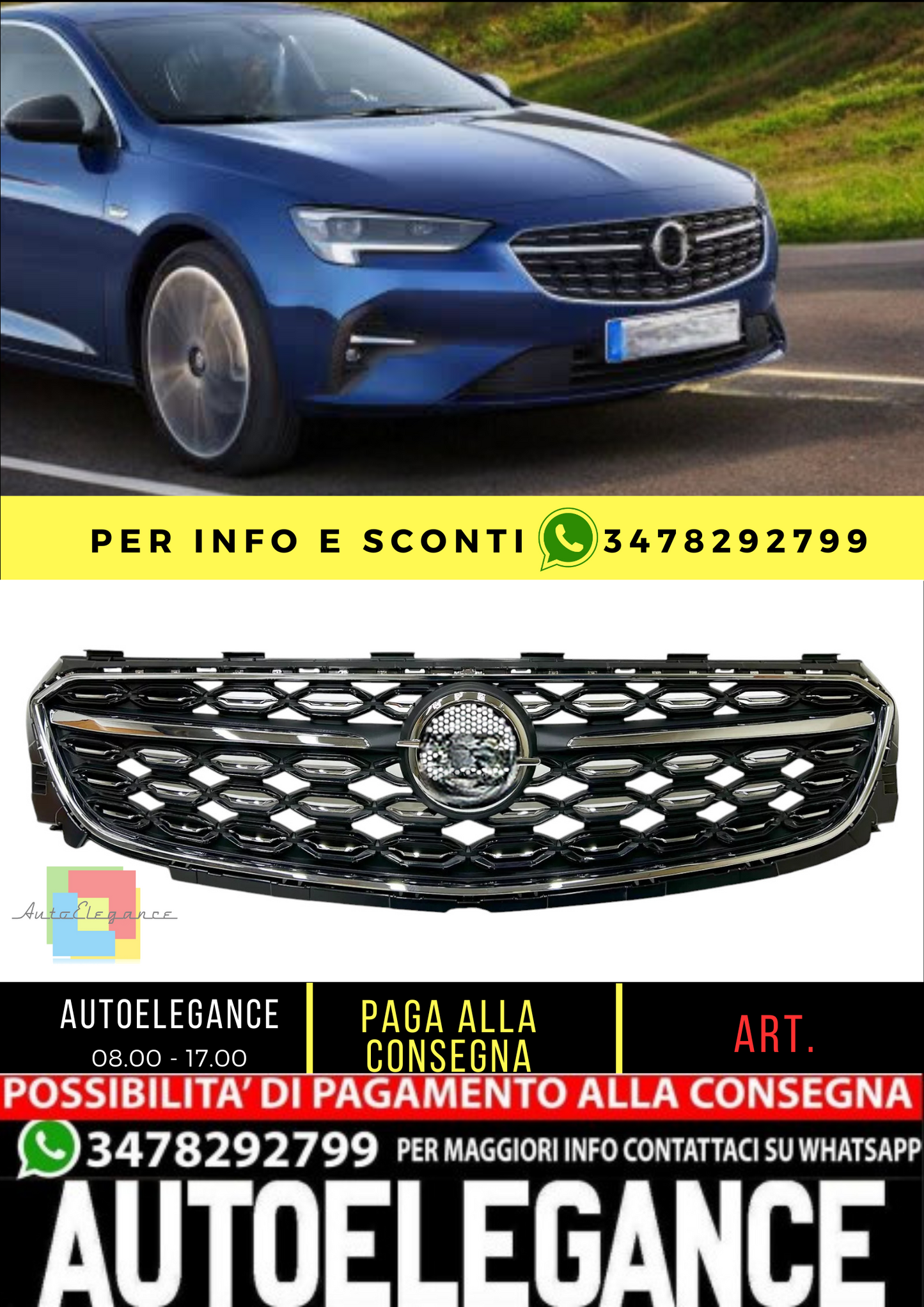 ⭐GRIGLIA RADIATORE ADATTO PER Opel Insignia B 2020⭐