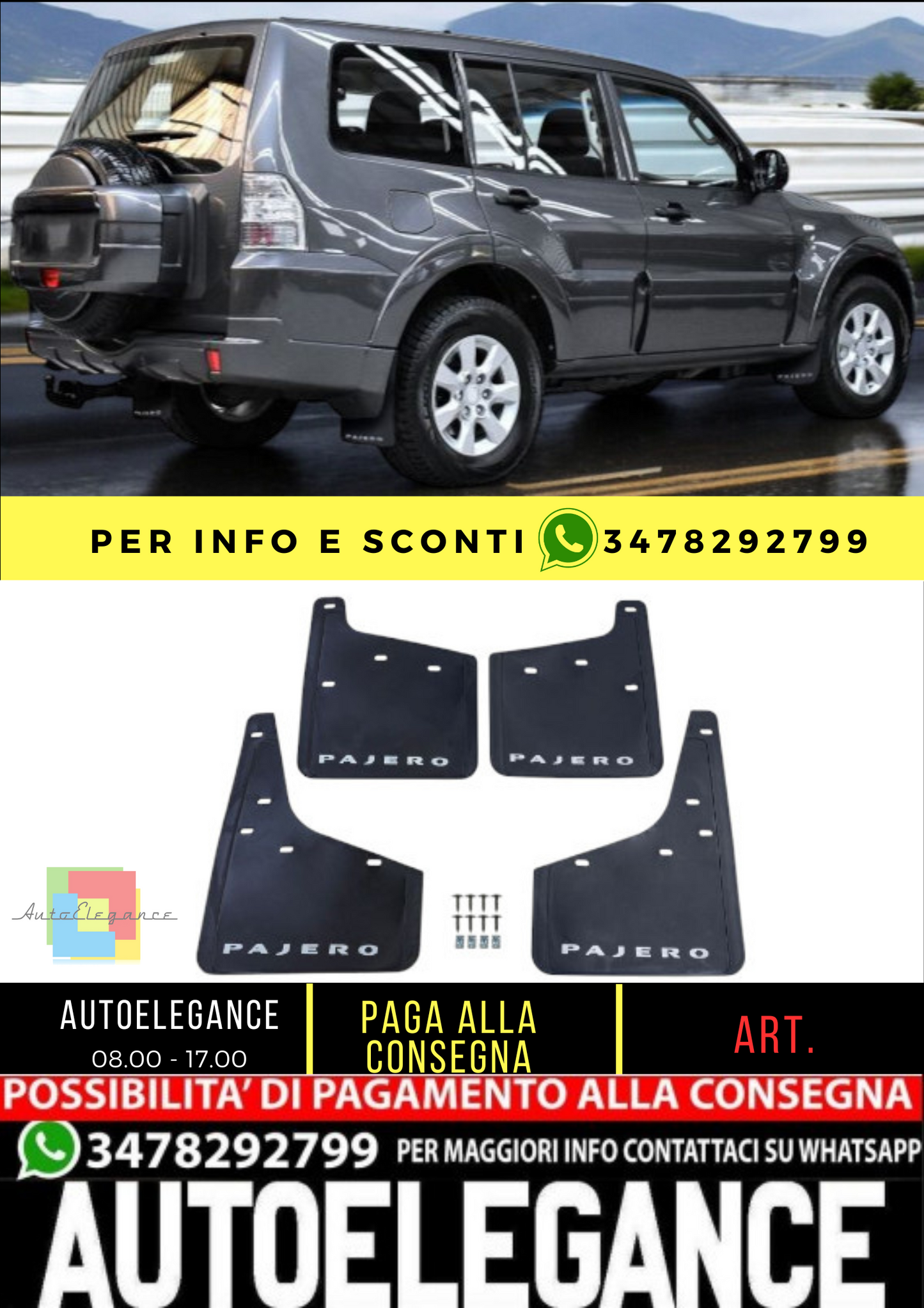 ✨Set paraspruzzi premium anteriore e posteriore adatto per Mitsubishi Pajero 07✨