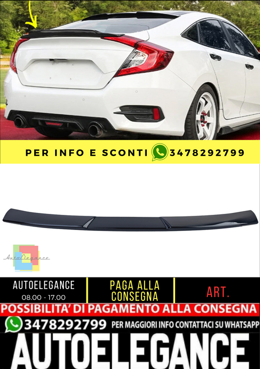 ✨Spoiler da tetto Sport RS nero lucido per Honda Civic 2016-2020✨