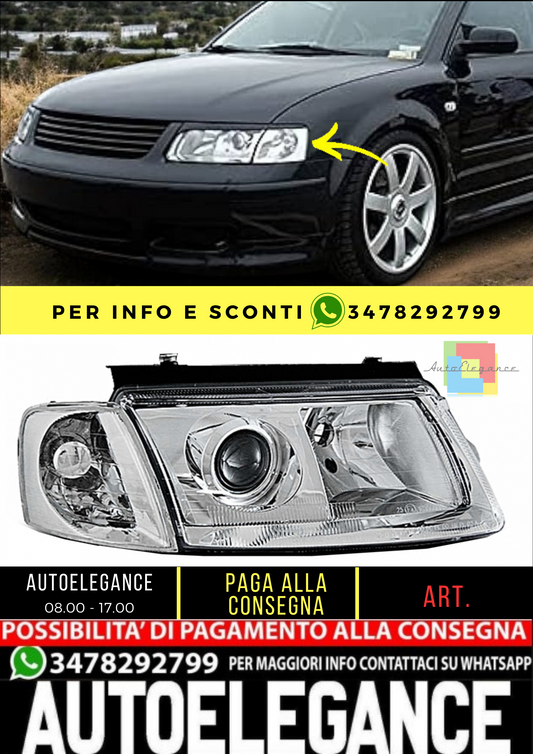 ✨Headlights suitable for VW Passat B5 3B Chrome H7/H7✨