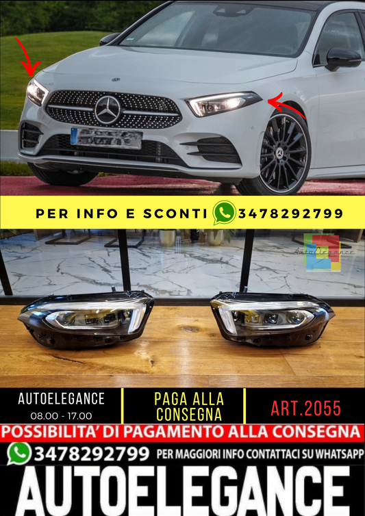 ✨2055 HEADLIGHTS A-CLASS W177 V177 2018-2022 FULL LED (ONLY FOR HALOGENS)✨