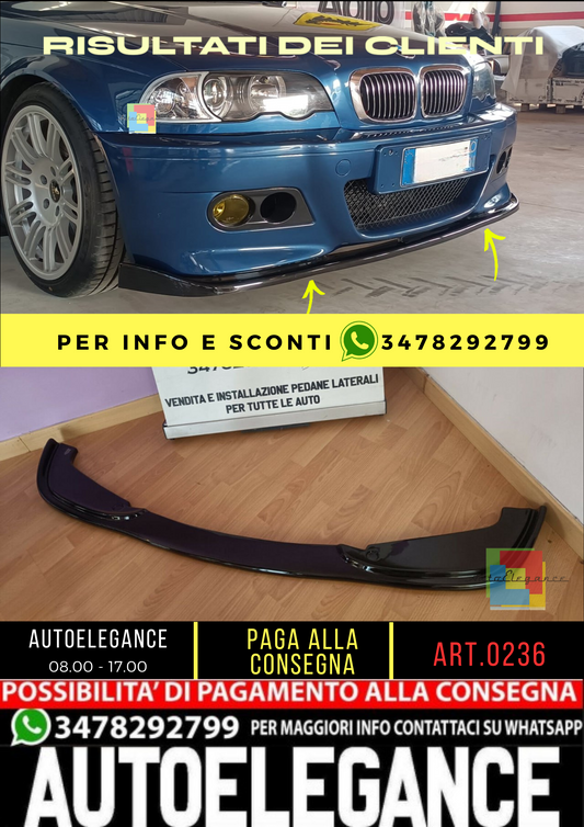✨0236 SPLITTER ADATTO PER BMW SERIE 3 E46 98-06 M3 BERLINA TOURING COUPE CABRIO✨