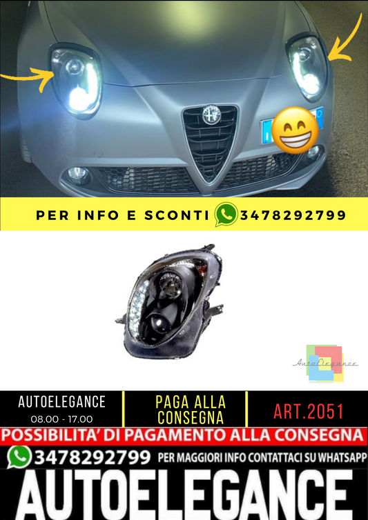 💎PAIR OF FRONT HEADLIGHTS SUITABLE FOR ALFA ROMEO MITO 2008+💎