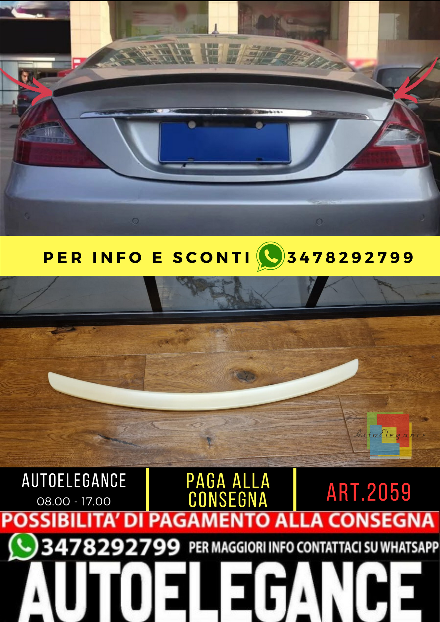 💥2059 SPOILER ADATTO PER CLS W219 2004-2010 GREZZO💥