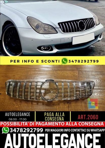 💥2060 GRIGLIA ADATTO PER MERCEDEZ BENZ CLS W219 2005-2008 LOOK GT CROMATA💥
