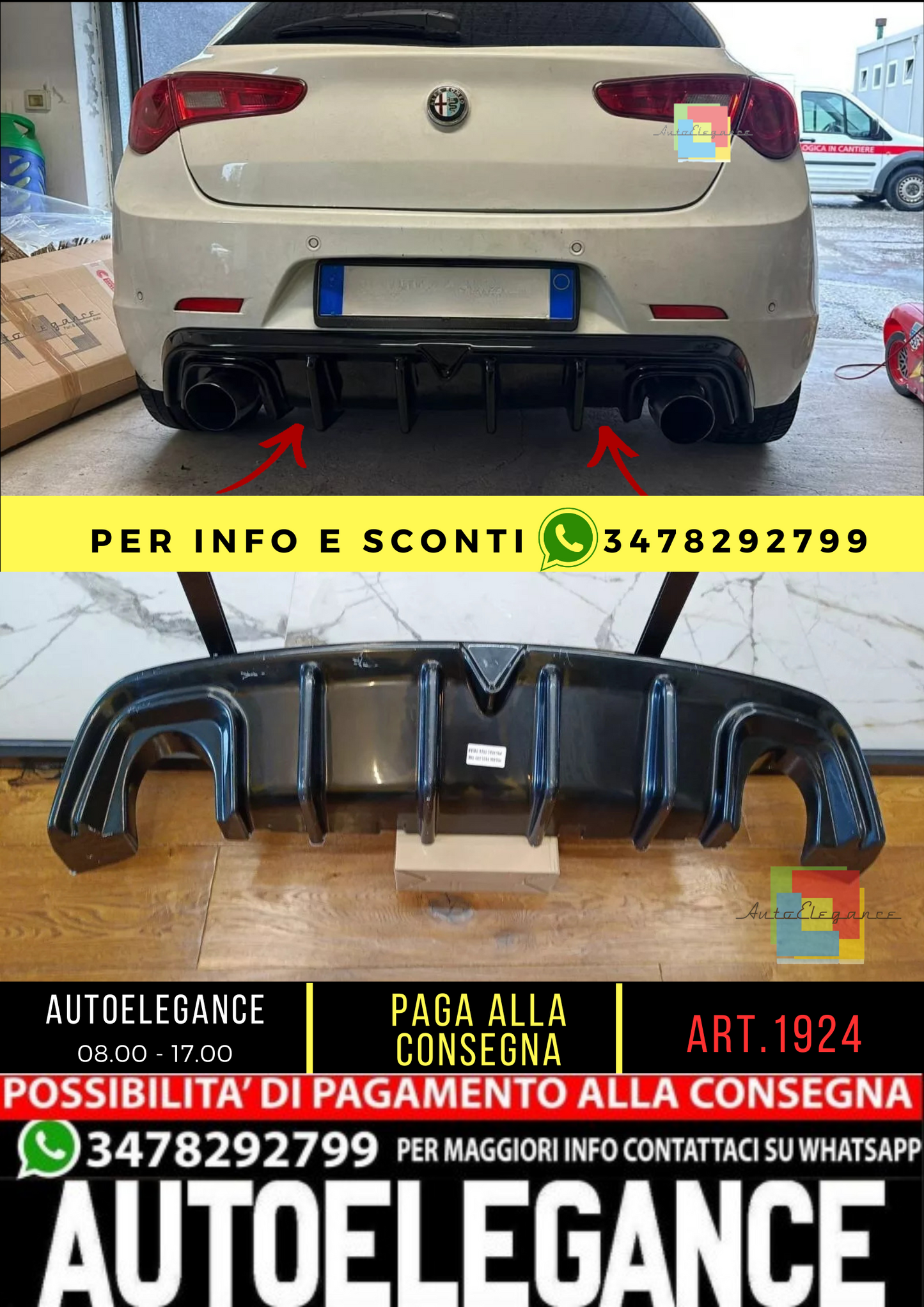⭐1924 Diffusore Veloce adatto per Alfa Romeo Guilietta⭐