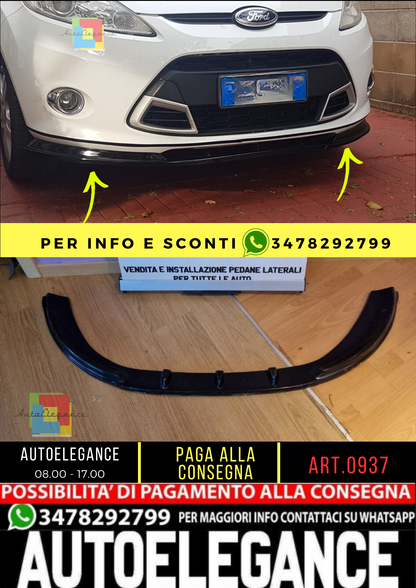 💥0937 SPLITTER ADATTO PER FORD FIESTA MK7 2008-2012 STANDARD NERO LUCIDO💥
