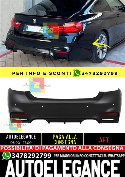 ⭐BMW SERIE 4 F32 F33 F36 COUPE 2013+ PARAURTI POSTERIORE DESIGN M4 ABS⭐
