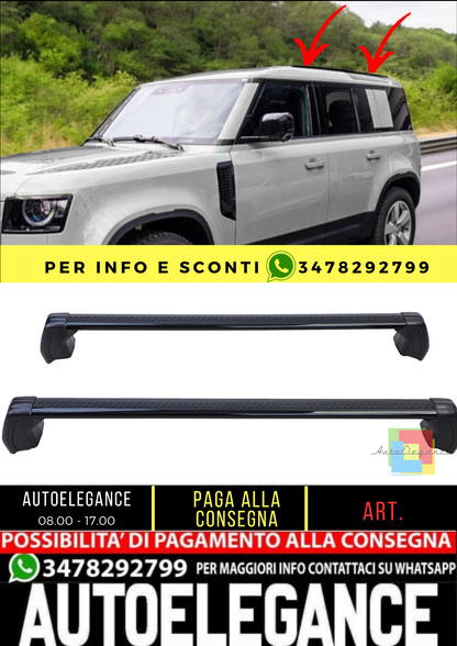 ✨Barre trasversali portatutto in alluminio nero per LandRover Defender 110 L663✨