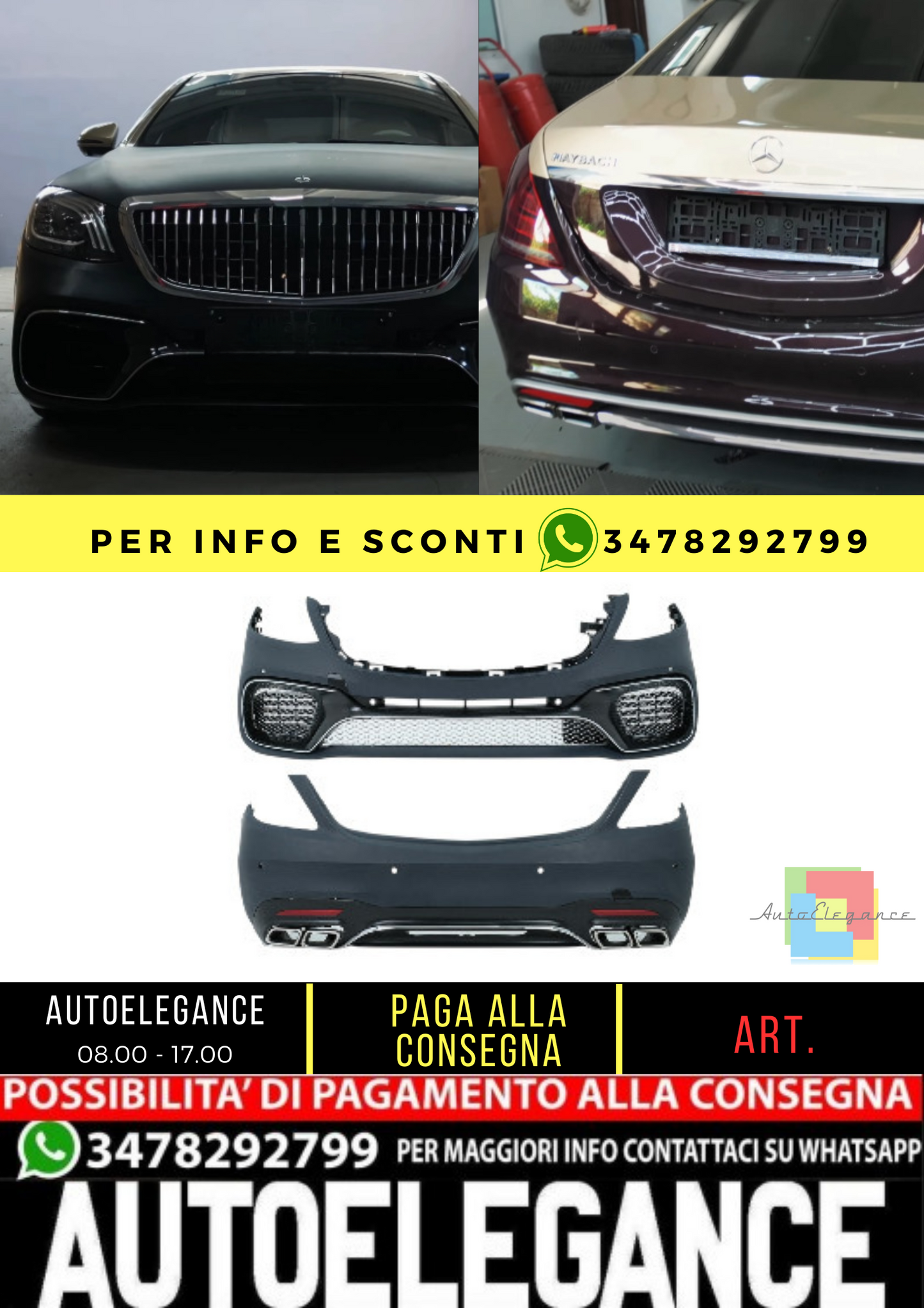 🔥BODYKIT SUITABLE FOR Mercedes S-Class W222 Facelift (2013-08.2020) Design S63🔥