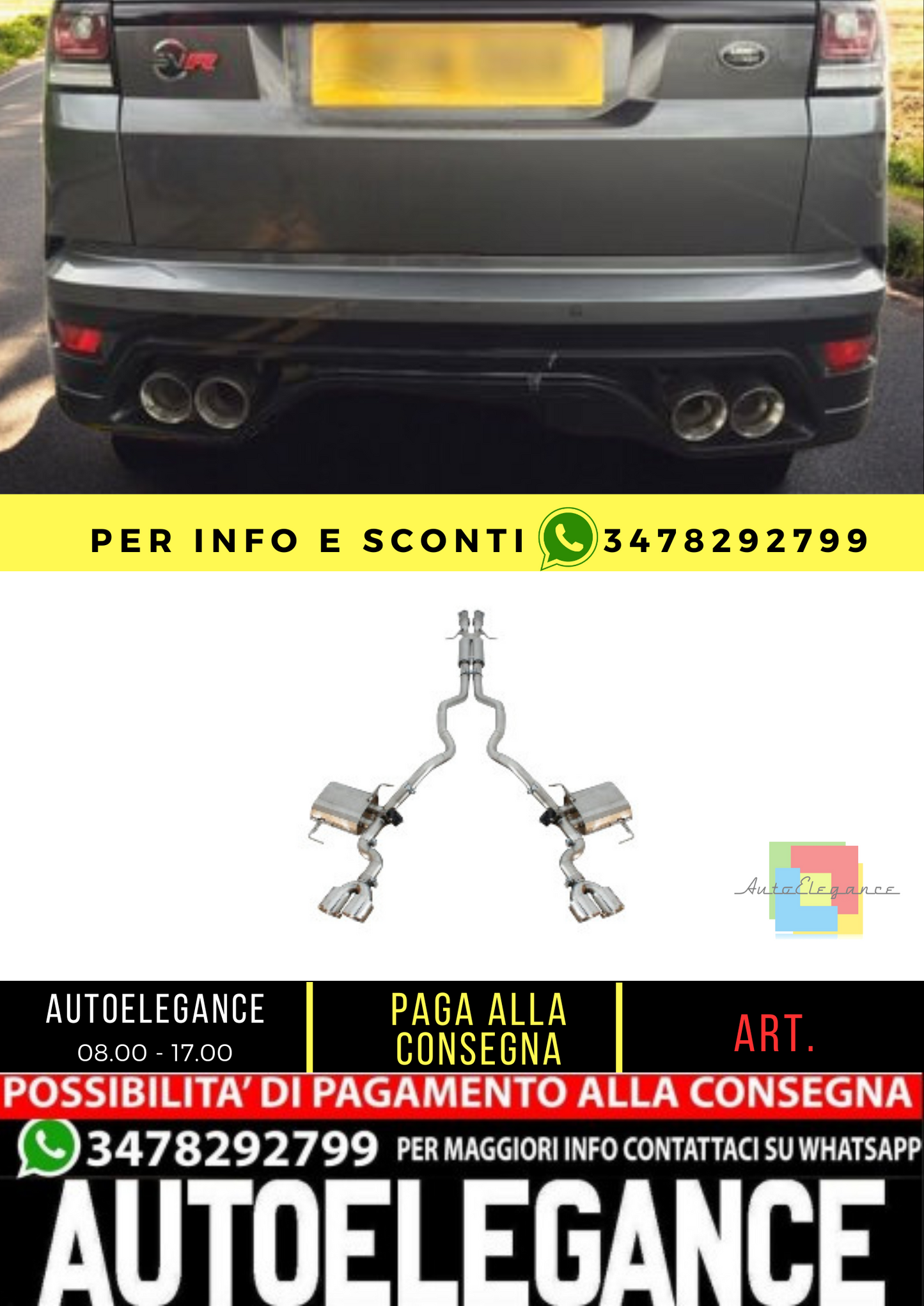 ✨Sistema di scarico completo adatto per Range Rover Sport L494 (2014-2017) con ✨