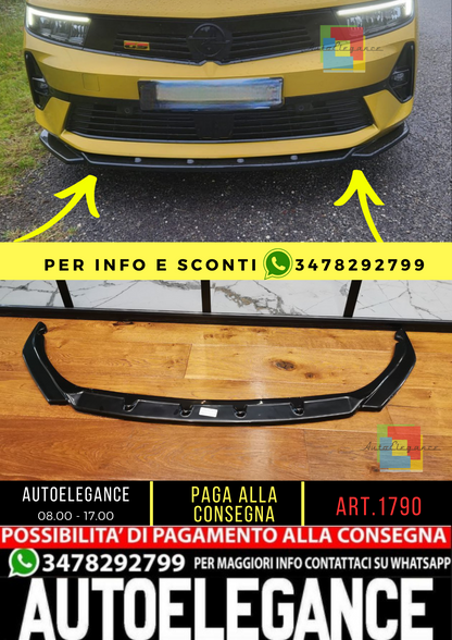 🔥1790 SPLITTER ADATTO PER OPEL ASTRA L 2020+ STANDARD NERO LUCIDO🔥