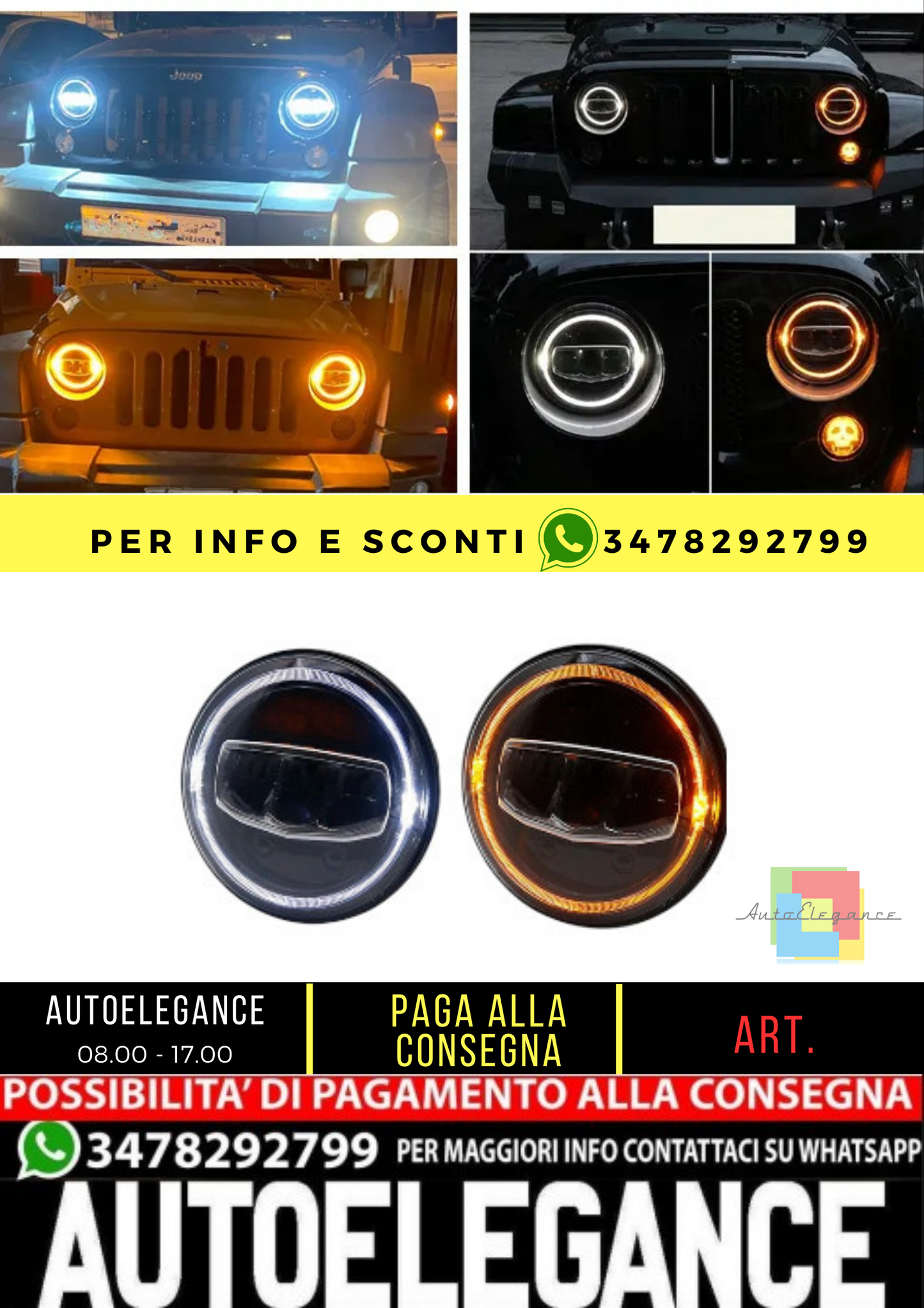 FARI ANTERIORE ADATTO PER Jeep Wrangler JK TJ LJ