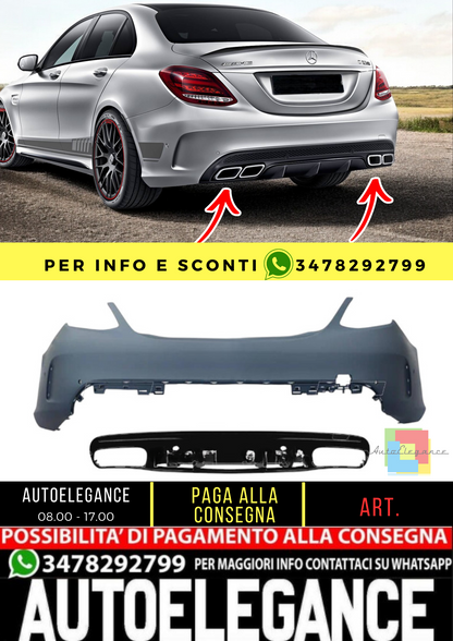 🔥Paraurti posteriore C63 AMG Facelift Look per Mercedes Classe C (W205) Berli🔥