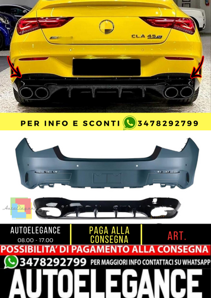 🔥Paraurti posteriore CLA45 AMG Look per Mercedes CLA (C118) (2019-On)🔥