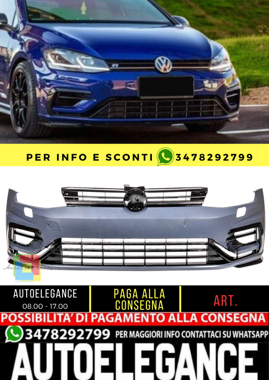 🌟7.5 R Look Front Bumper with SRA suitable for VW Golf 7 (2012-2016)🌟