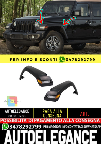 💥Parafanghi con luci di svolta sequenziali a LED DRL adatti per Jeep Wrangler💥