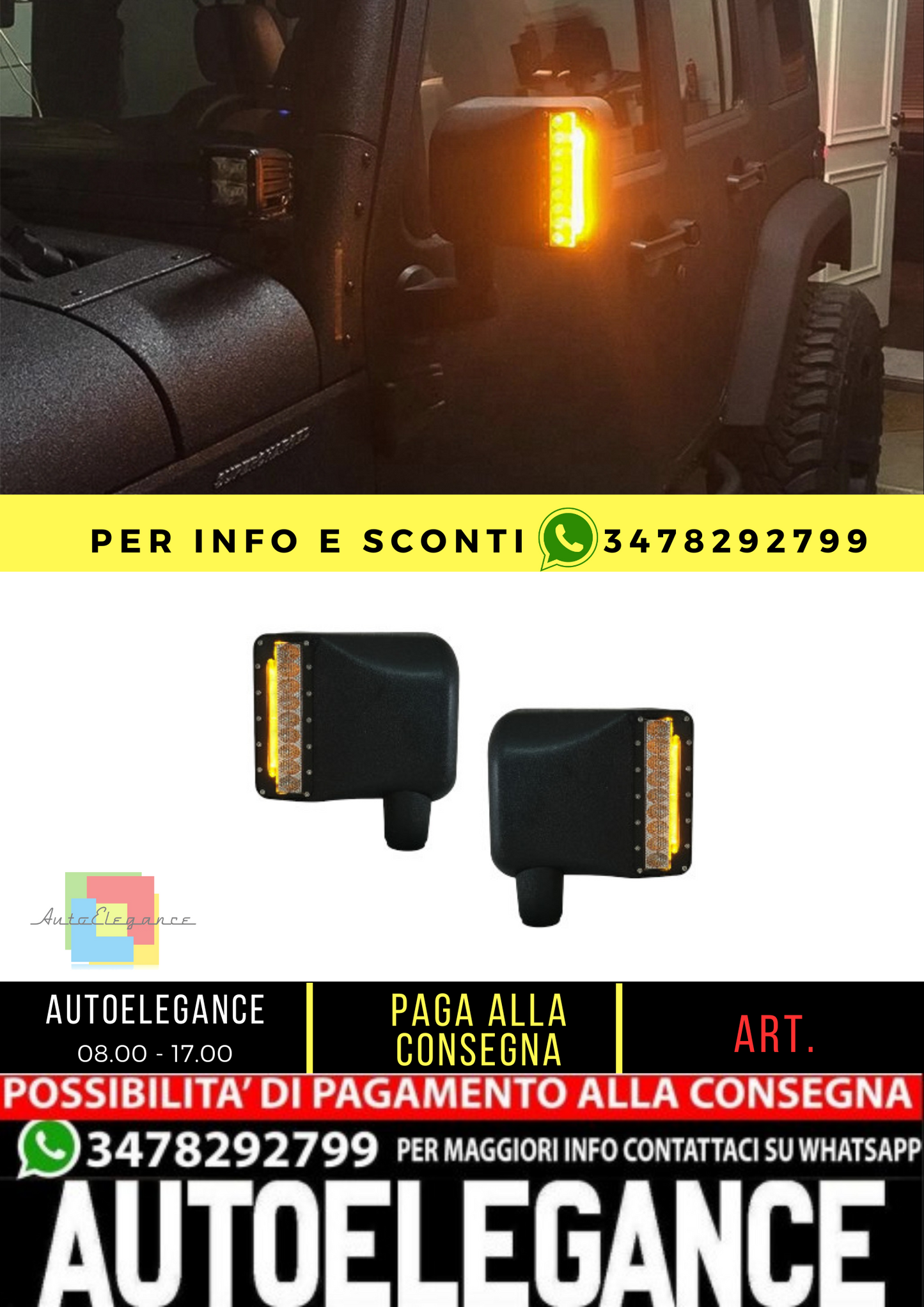 💥Luci a LED laterali, indicatori di direzione adatti per Jeep Wrangler JK 💥