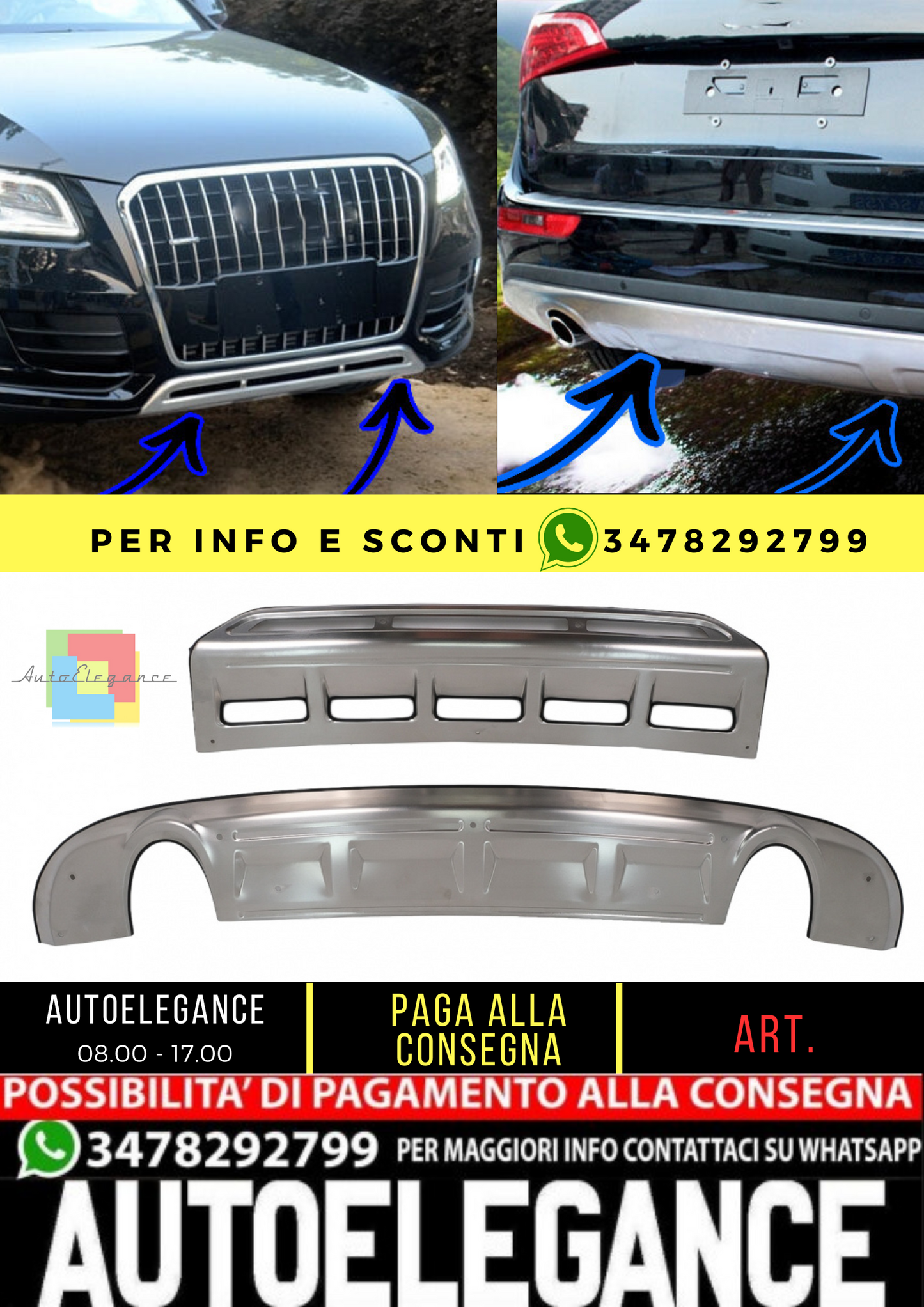 ✨Piastre paramotore Off Road adatte per Audi Q5 8R Facelift (2013-2016) ✨