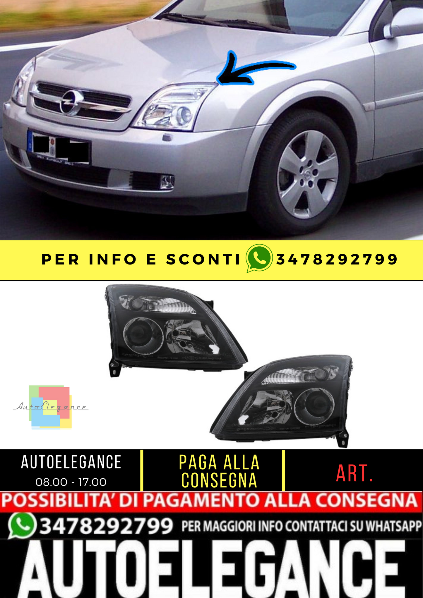 🔥Headlights suitable for Opel Vectra C (04.2002-05.2005) Black🔥