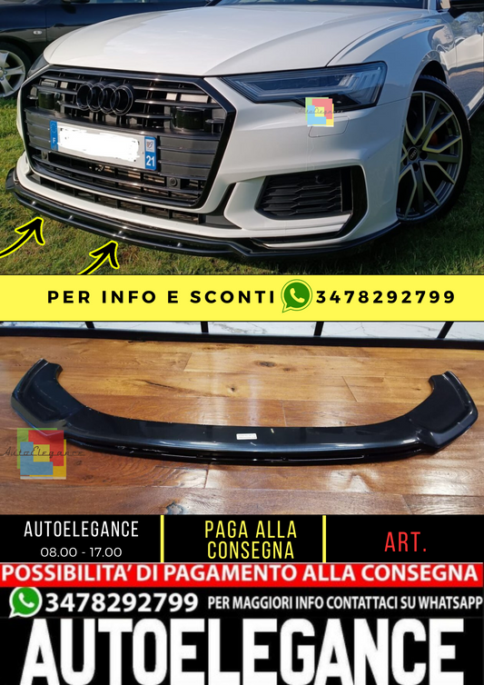 🔥SPLITTER SUITABLE FOR AUDI A6 C8 2018+ S6 GLOSSY BLACK🔥 
