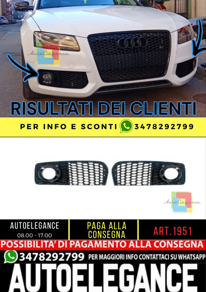 ⭐GRIGLIA FENDINEBBIA ADATTA PER AUDI A5 2007-2011 SLINE S5 LOOK RS NERO LUCIDO⭐
