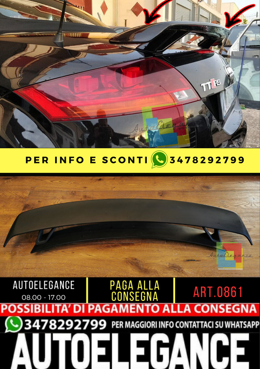 💫0861 SPOILER POSTERIORE ADATTO PER AUDI TT 8J 08-16 LOOK TTRS DESIGN GREZZO💫