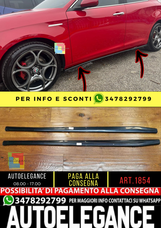 💥1854 SOTTO MINIGONNE ADATTO PER ALFA ROMEO GIULIETTA 2010-2020 NERO LUCIDO💥