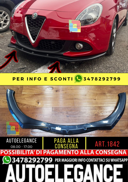 💥1842 SPLITTER ADATTO PER ALFA ROMEO GIULIETTA 2010-2020 NERO LUCIDO💥