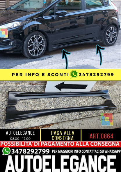 🔥0864 MINIGONNE LATERALI FORD FIESTA VI 5 PORTE SOTTO PORTA LOOK ST / ZETEC 🔥
