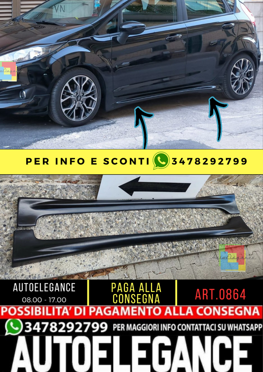 🔥0864 SIDE SKIRTS FORD FIESTA VI 5 DOORS UNDER DOOR LOOK ST / ZETEC 🔥 