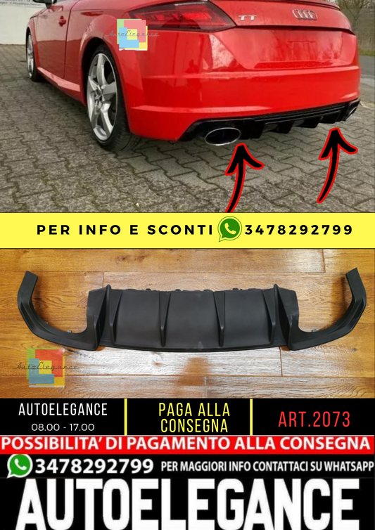 💫2073 DIFFUSER SUITABLE FOR AUDI TT FV 8S 2015-2018 SLINE LOOK RSTT RAW💫 