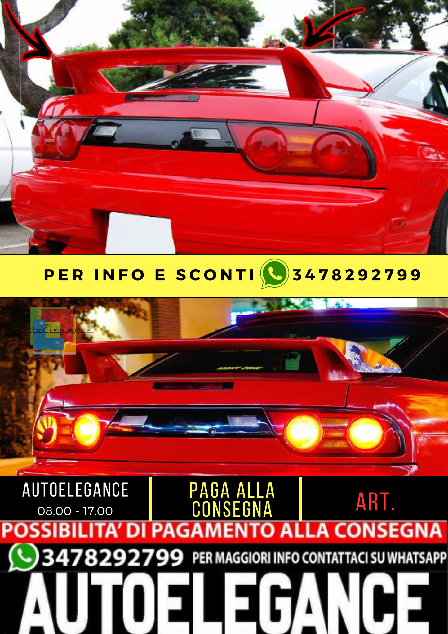 ⭐SPOILER STILE KOUKI ADATTO PER NISSAN S13 180SX 200SX 240SX⭐