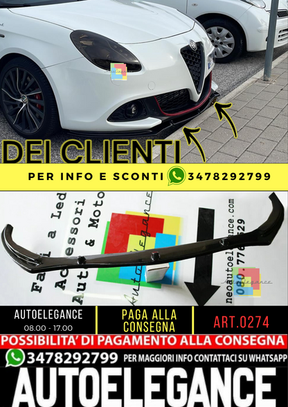 🥀0274 ALFA ROMEO GIULIETTA SPLITTER LIP SPOILER SOTTO PARAURTI ANTERIORE🥀