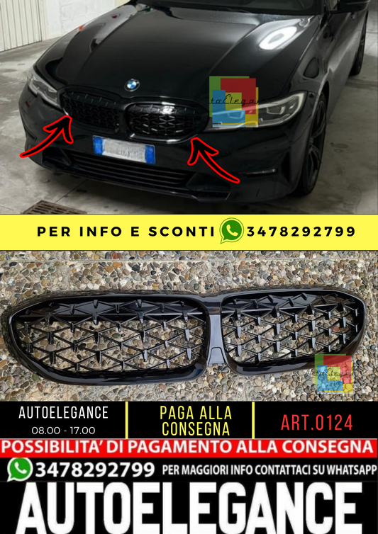 🔥BMW 3 SERIES G20 G21 BLACK FRONT GRILLE LOOK M SPORT DIAMANT🔥 