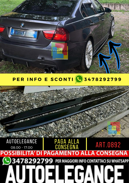 0892⭐BMW SERIE 3 F30 F31 SPLITTER SOTTO MINIGONNE LATERALI SOTTOPORTA  ABS⭐