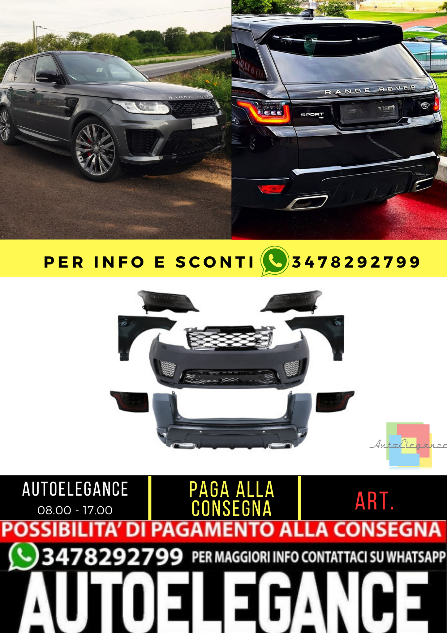 ✨BODYKIT ADATTO PER Land Range Rover Sport L494 13-17 Conversione al design del✨