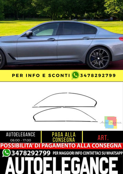 ⭐Copri fienstrini nero set di finiture BMW Serie 5 G30 Berlina 16-23⭐