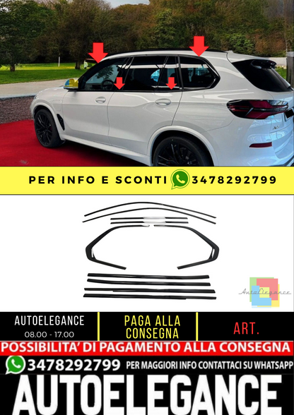 ⭐Copri fienstrini nero set di finiture BMW X5 G05 dal 2018⭐