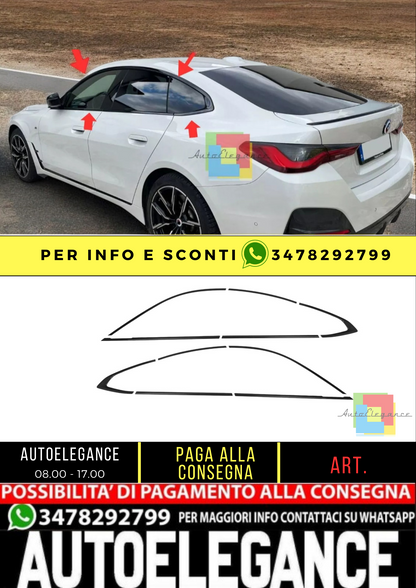 ⭐Copri fienstrini nero set di finiture BMW G26 Gran Coupe Serie 4 dal 2020⭐