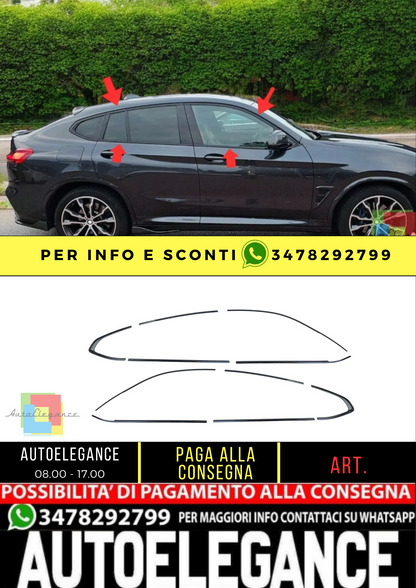 ⭐Copri fienstrini nero set di finiture BMW X4 G02 dal 2018⭐