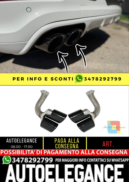 💥PORSCHE CAYENNE 9YA 2018+ TERMINALI DI SCARICO ACCIAIO INOX NERI💥