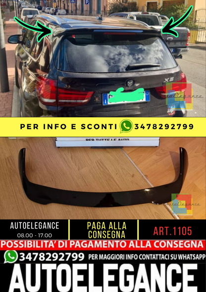 ⭐1105 SPOILER TETTO ADATTO PER BMW X5 F15 2014-2018 NERO LUCIDO⭐