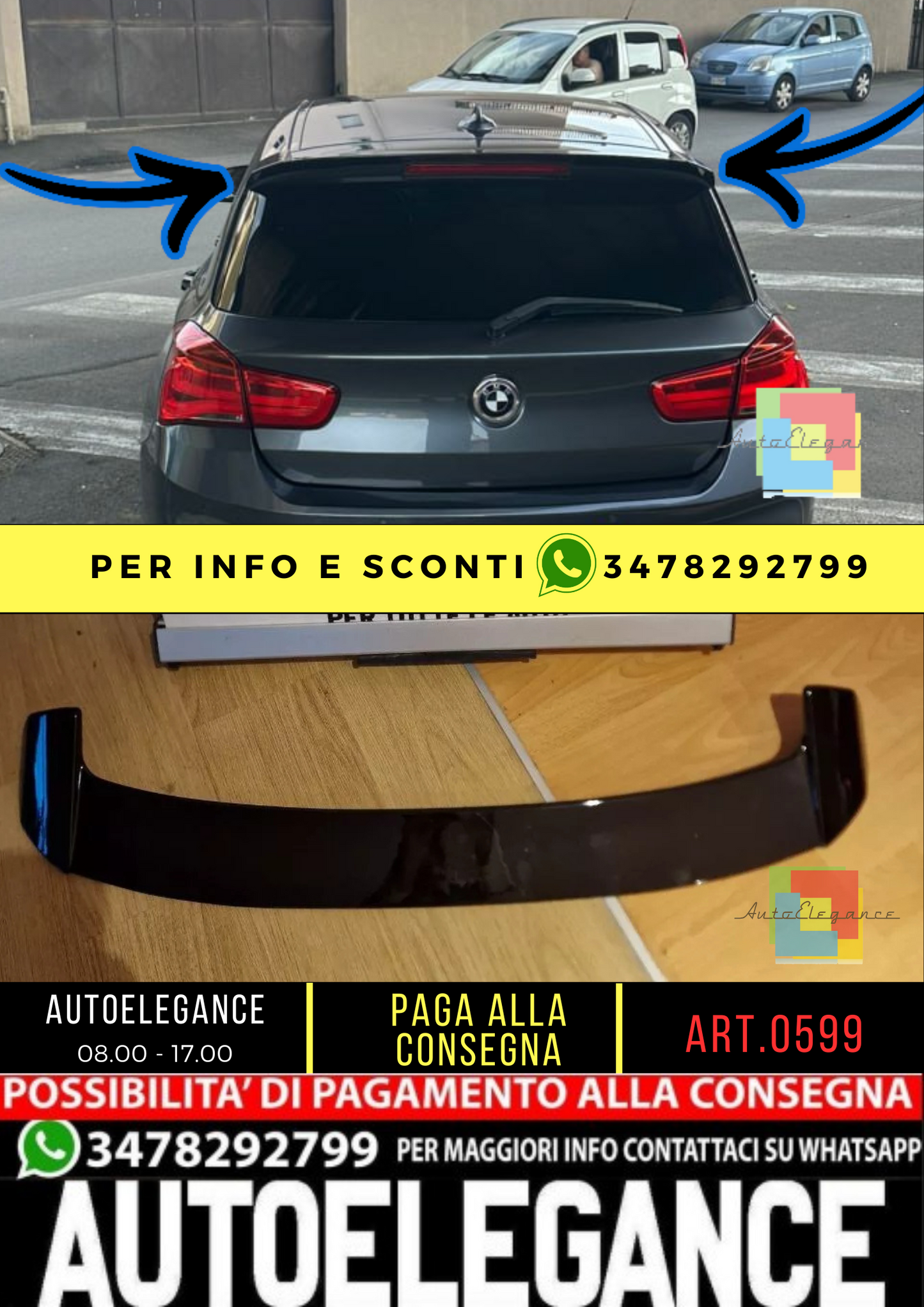 ⭐1105 SPOILER TETTO ADATTO PER BMW X5 F15 2014-2018 NERO LUCIDO⭐