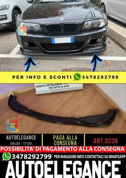 ⭐0236 SPLITTER ADATTO PER BMW SERIE 3 E46 98-06 M3 BERLINA TOURING COUPE CABRIO⭐