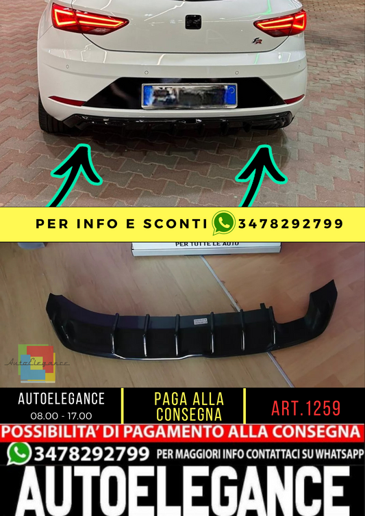 🔝1259 DIFFUSORE ADATTO PER SEAT LEON 5F LIFT 2017-2020 FR NERO LUCIDO🔝